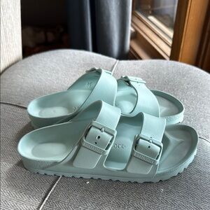 Birkenstock EVA size 6.5 in light blue green aqua